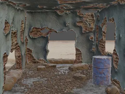 An Abandoned and Ruined Room Free 3D model