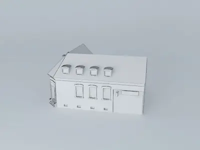 Cafe House Europe Low-poly 3D model