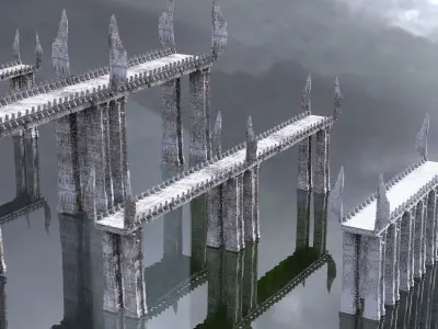 League of legends Halls of power with 6 Bridges  3D model
