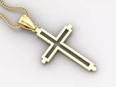 High Cross Pendant Light Gold 18K 4CP044 3D print model