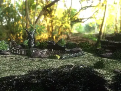 Garden of Ruins  Low-poly 3D model