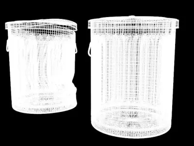 Street Trash Can Bin Low-poly 3D model