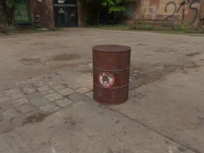 Rusty Barrel Fuel Style Low-poly 3D model