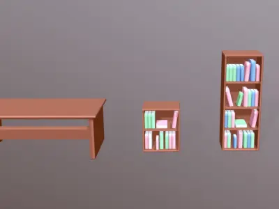 Low Poly Stylized Classroom Assets Low-poly 3D model