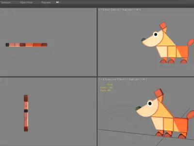 Animal shape blocks - dog toys Low-poly 3D model