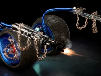 TWISTED METAL VEHICLES BIG PACK OF 4 3D model