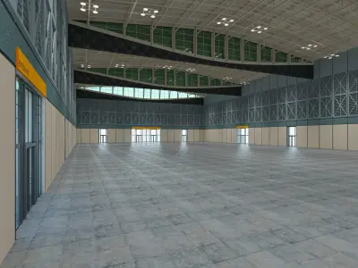 Exhibition Hall 30 interior and exterior 3D model