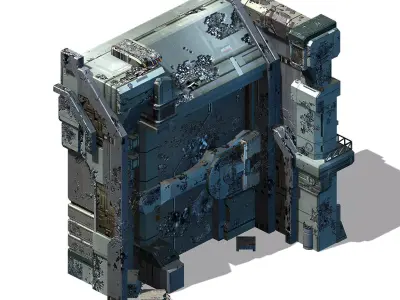 Space - damaged wall 01 3D model