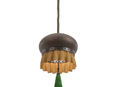 Hamared Metal Body With Lower Fabric Skirt Hanging Light PBR 3D model