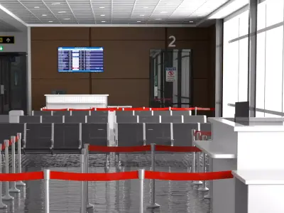 Airport Terminal Low-poly 3D model