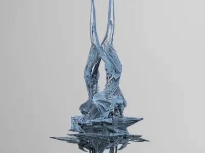 Atlantis Royal Coral Tower structures 3D model