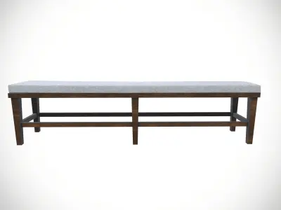 Metal Bench Low-poly 3D model shop