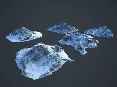Background Landscapes Snow Low-poly 3D model