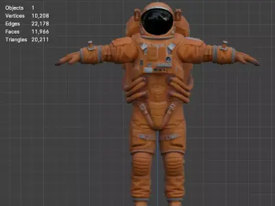 Astronaut spacesuit low poly Low-poly 3D model purchase