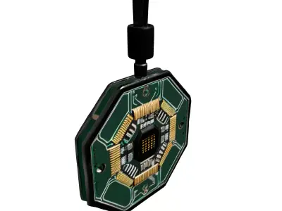 Octagonal Circuit Board Electronic Module Low-poly 3D model