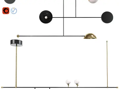 Ceiling Light Collection 3D model