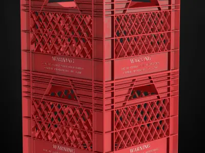 Crate plastic Low-poly 3D model