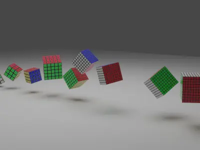 Rubiks Cube Collection Free low-poly 3D model