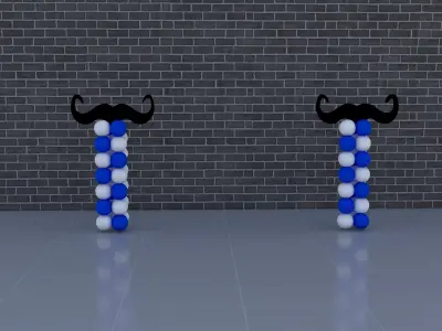 arch make from Balloons with mustache 3D model