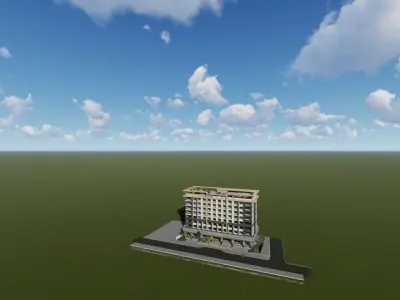 Hotel and Residential Building 3D model