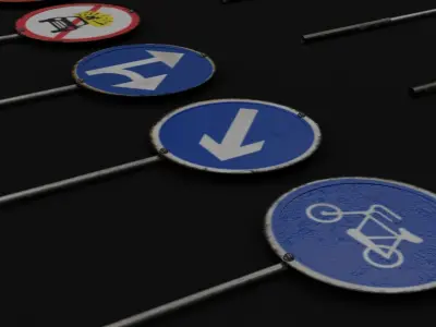 Pack 001 Traffic Signs Board Banners 3D model