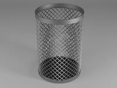 trash can Low-poly 3D model 3