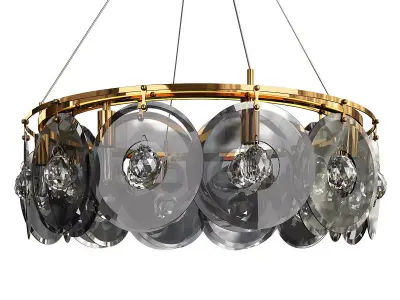 ROMANCE chandelier made of glass and gold Low-poly 3D model