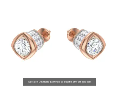 20 Diamond Earrings stl obj mtl 3mf obj gltb glb  3D Model Pack