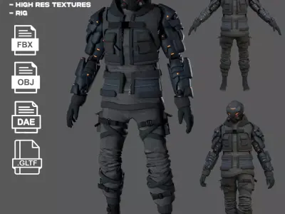 Cyberpunk Character Cyber Trooper 3D model