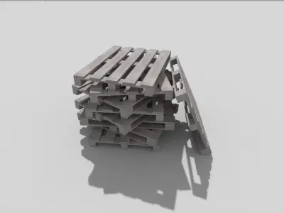 woden pallet 14 Low-poly 3D model
