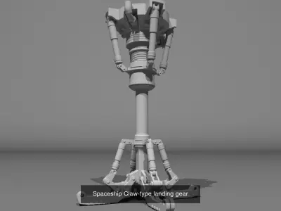 Spaceship Landing gear set and separate parts 3D Model Pack