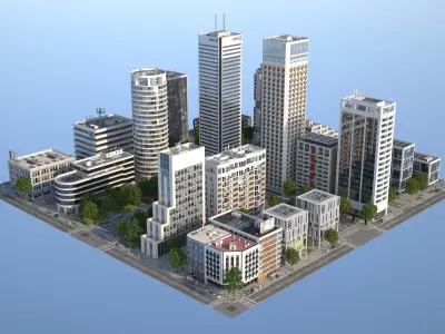 White City Low-poly 3D model