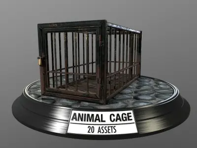 Animal Cage Low-poly 3D model