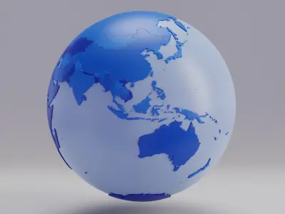  Blue Geopolitical World Map 
