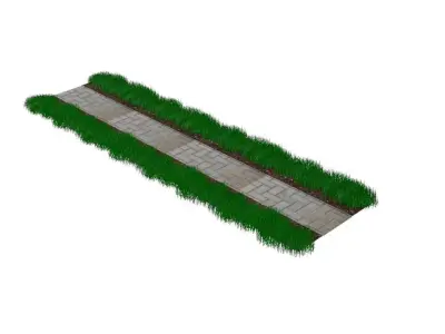 Walk Path With Grasses 3D model