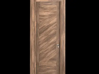 Interior-exterior Wooden Door 3D model 4