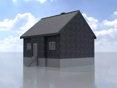 Modern single-family house version 3 L Low-poly 3D model