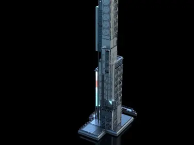 Futuristic Future Modern City Building Skyscraper 19 3D model