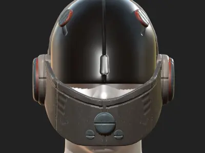 Helmet scifi fantasy PBR textures low poly  Low-poly 3D model