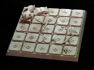 Miniature bases - Tomb or Crypt - Round and Square pack 3D print model