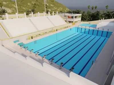 Swimming pool-stadium pool 3D model get