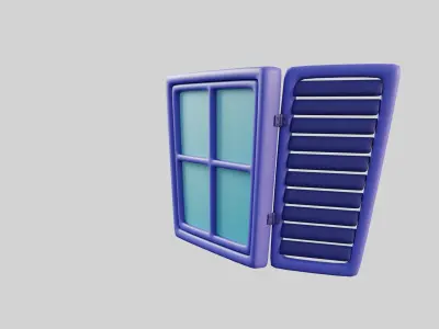 Cartoon Window 17b 3D model