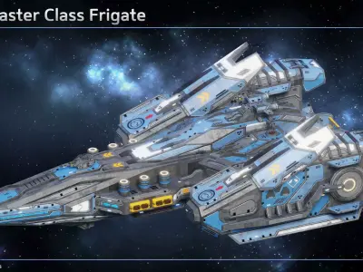 Spaceship Frigate Starmaster Low-poly 3D model