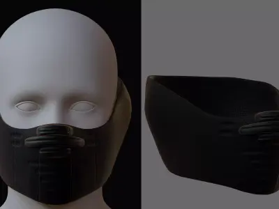 Gas mask helmet 3d model scifi Low-poly  Low-poly 3D model