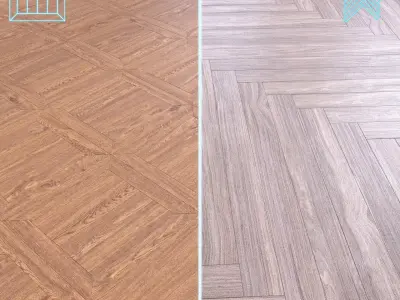 Parquet - Laminate - Wooden floor 2 in 1 Low-poly 3D model 25