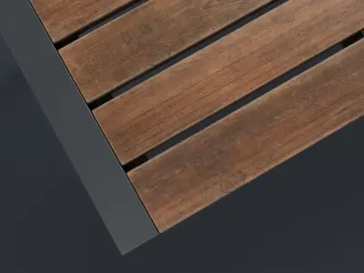 Modern Outdoor Bench 11 PBR Game Ready Low-poly 3D model