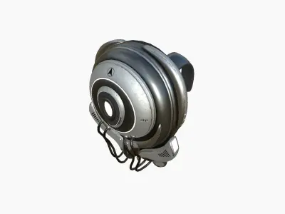 SciFi Backpack D03 Steel - Fashion Character Design Low-poly 3D model