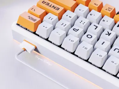 Gaming Keyboard Mid Poly 3D model