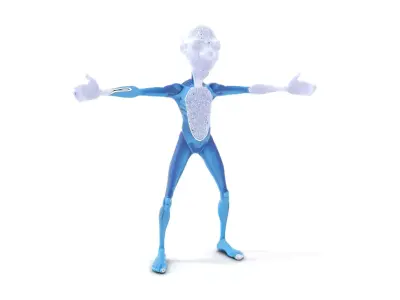 Blue Alien Character model pack Low-poly 3D model