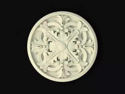 rosette ornately carved medallion 3D model